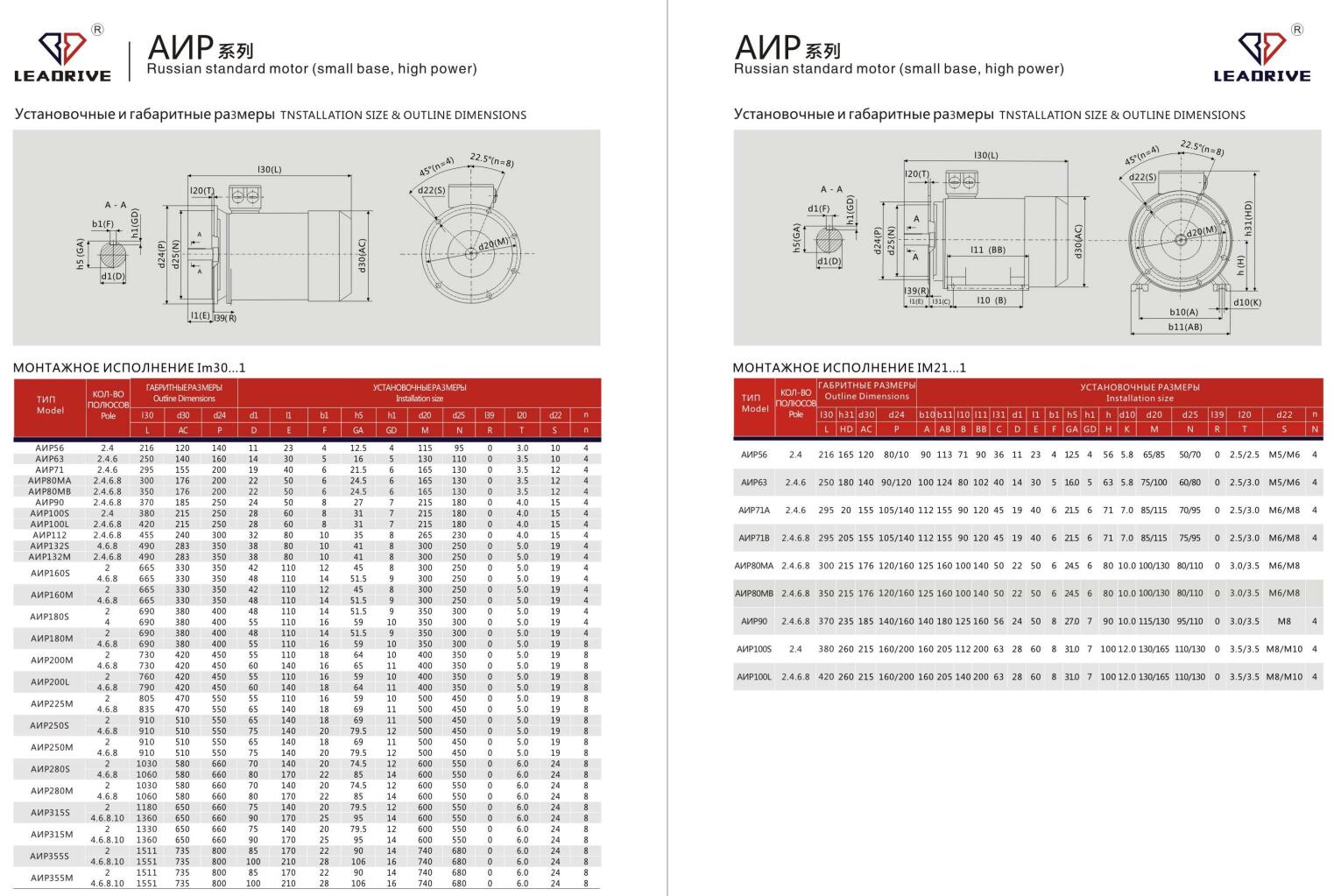 AиP系列Russian standard motor (small base, high power)(图4)